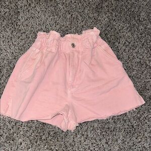 Zara High Waist Pink Women's Shorts